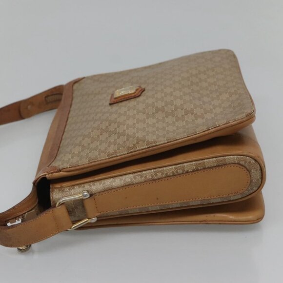 CELINE Macadam Canvas Shoulder Bag PVC Beige Gold Auth nb297 - Picture 4 of 16